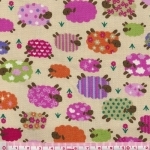 DERNIER COUPON Tissu moutons à paillettes 1m50 x110 cm