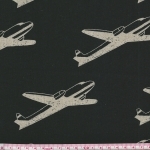 Tissu Echino Avions fond noir 20x110 cm