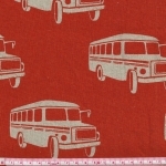 Tissu Echino Bus fond orange 20x110 cm