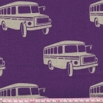 Tissu Echino Bus fond violet 20x110 cm