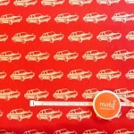DERNIER COUPON Tissu Echino Cars voitures fond rouge 1m20 x110 cm
