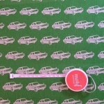 Tissu Echino Cars voitures fond vert 20x110 cm