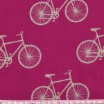 Tissu Echino Vélos fond fushia 20x110 cm