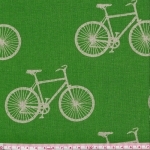 Tissu Echino Vélos fond vert 20x110 cm