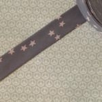 Biais gris nuée d'étoiles roses 1m