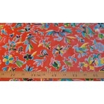 Toile cirée Kitch Kitchen oiseaux fond rouge 50x120 cm