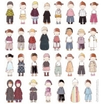 Panneau mini mannequins 45x50 cm ZazoBouzi