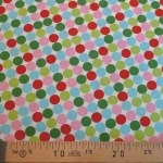 Tissu pastilles vert bleu rouge rose 20x110 cm