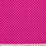 Popeline Basics petits pois fond fushia 20x140 cm