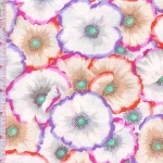 DERNIER COUPON Tissu Rowan Picotte Poppies coloris Pastel 1m08x110 cm