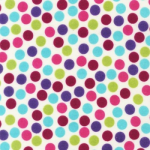 Flanelle 100% coton pois bleu rose violine