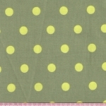 Popeline pois anis fond kaki 20x140 cm