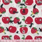 Tissu pommes chats 20x110 cm