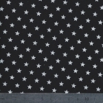 Popeline mini étoiles blanches fond noir 20x140 cm