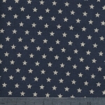 Popeline mini étoiles crème fond marine 20x140 cm