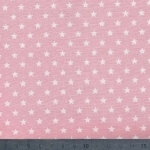 Popeline mini étoiles blanches fond rose pâle 20x140 cm