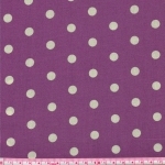 Popeline pois crème sur fond prune 20x140 cm