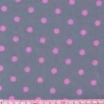 Popeline pois roses sur fond gris 20x140 cm
