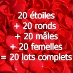 20 pressions KAM résine forme étoile coloris rouge
