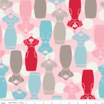 Tissu Millie's Closet robe fond rose 20x110 cm