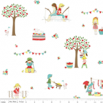 Tissu The Simple Life fond blanc 20x110 cm