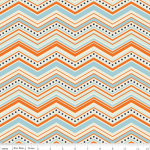 Tissu One for the Boys Chevrons coloris Orange 20x110 cm