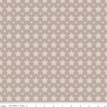 DERNIER COUPON Tissu One for the Boys Etoiles fond taupe 1m50 x110 cm