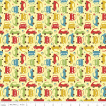Tissu Cruiser Boulevard voitures fond jaune 20x110 cm