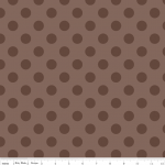 DERNIER COUPON Tissu Medium Dots pois coloris brown 1m60 x110 cm