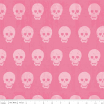 Tissu Geekly Chic skulls pirate fond rose 20x110 cm