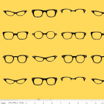 Tissu Geekly Chic lunettes fond jaune 20x100 cm