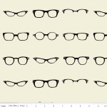Tissu Geekly Chic lunettes fond blanc cassé 20x100 cm