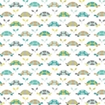 DERNIER COUPON Tissu Les Amis Tortue aqua 1m70 x110 cm