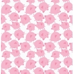 Tissu Get Together petits cochons fond blanc 25 x 110 cm