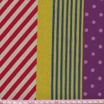 DERNIER COUPON Tissu Echino rayures rouge 55x110 cm