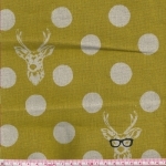 Tissu Echino ENDUIT rêne à lunettes fond moutarde 20x110 cm