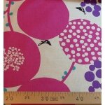 Tissu Echino pois fleurs fushia 40 x 140 cm