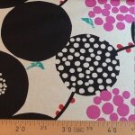 Tissu Echino pois fleurs noir 40 x 140 cm