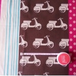 Tissu Echino Scooter marron rose 1mx110 cm