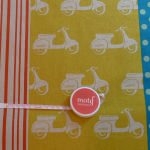 Tissu Echino Scooter jaune bleu 20x110 cm