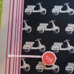 Tissu Echino Scooter noir vert 20x110 cm