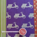 Tissu Echino Scooter violet orange 20x110 cm