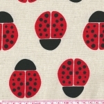 Tissu Echino Stamped coccinelles 20x110 cm