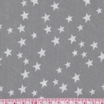 Popeline Star'z fond gris 20x140 cm