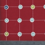 Tissu Carrelage pois fond rouge 20x110 cm