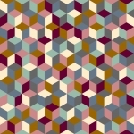 Tissu cubes coloris Quai de Seine par Aime comme Marie, 20x140 cm