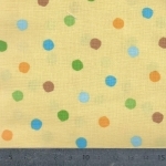 Tissu Pois multico fond jaune paille 20 x 110 cm