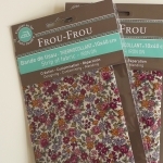 Bande de tissu thermocollant Frou-Frou fleuri rose orange coloris 19, 10x40 cm