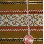Toiles du Soleil peite largeur tissage traditionnel fond kaki 1m x 25cm