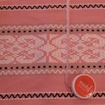 Toiles du Soleil peite largeur tissage traditionnel fond rose 1m x 25cm